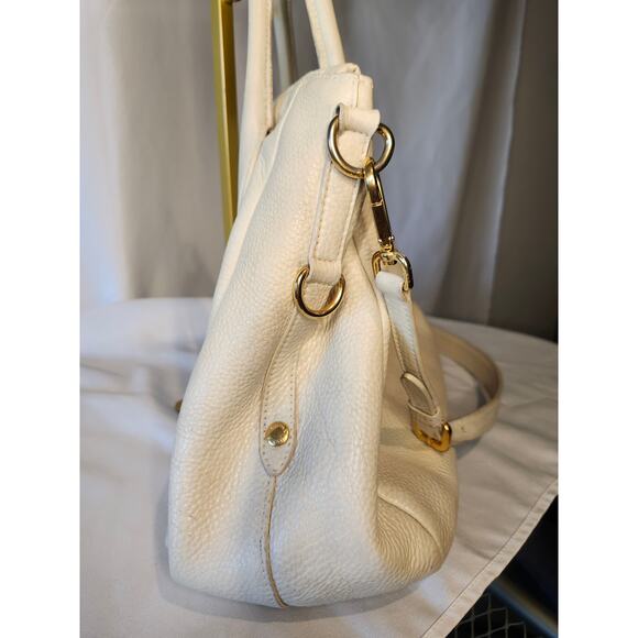 Prada Vitello Daino Tote White Cream Leather with Crossbody Strap Work Bag - Picture 7 of 16